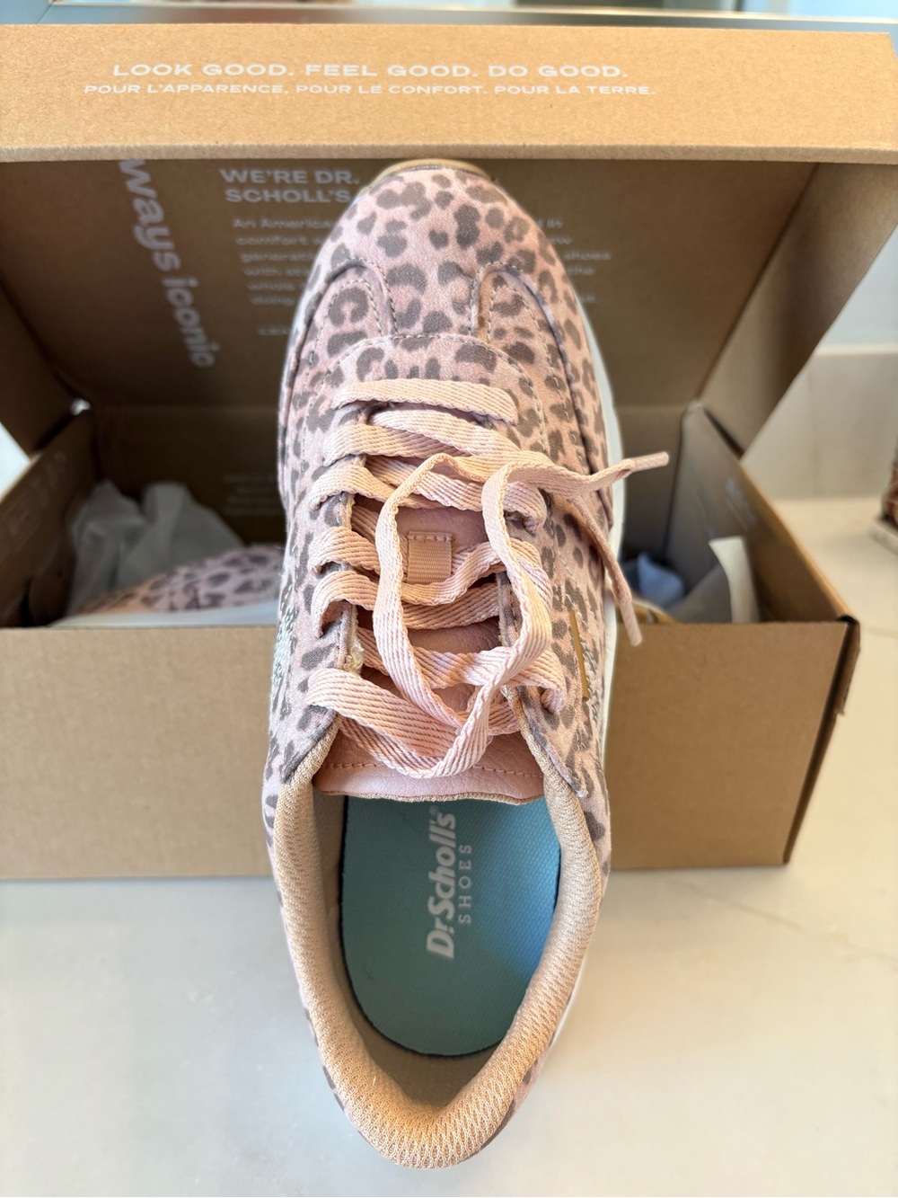 Dr. Scholl's Women's Pink Leopard Lace-Up Sneaker
